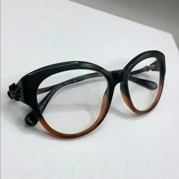 Coach Black Amber Glitter Gradient Frame Glasses HC6093 5490 52-17-135 Cat Eye - Picture 4 of 10